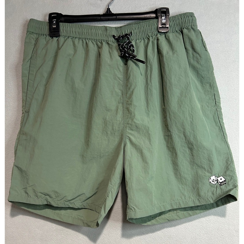 rue21 Swim Trunks Mens XL Sage Green Nylon‎ Shorts Vacation Lightweight Beachy